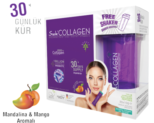 Suda Collagen Mandalina&Mango Flawor Toz Kolajen 10gr | 30 Saşe