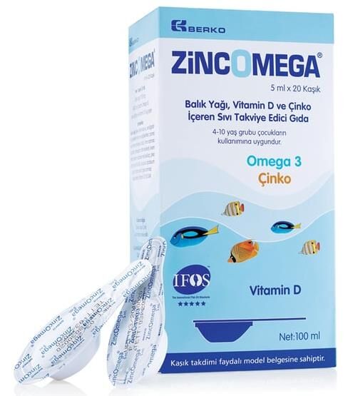 Zincomega Omega-3 Balık Yağı Kaşık 5ml | 20 Adet