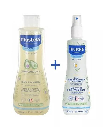 Mustela Banyo Seti | Gentle Shampoo 500ml + Hair Styler & Skin Freshener 200ml
