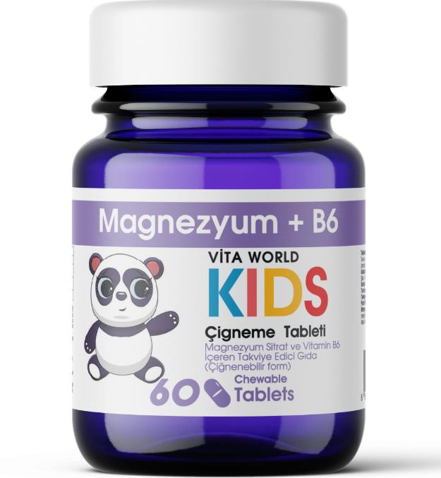 Vita World Kids Mag+B6 60 Çiğneme Tablet