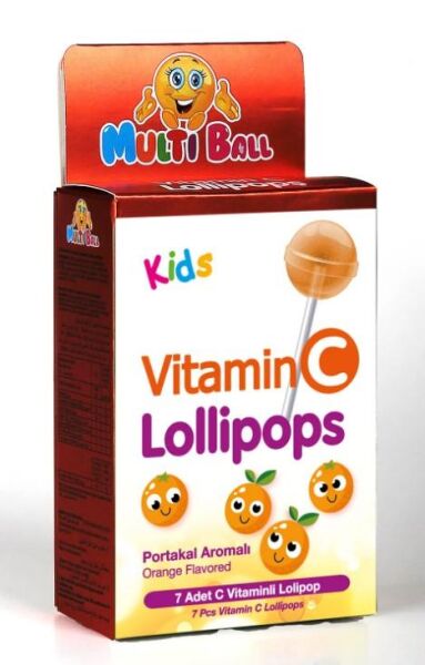 Multiball Kids Vitamin C Lollipops 7 Adet