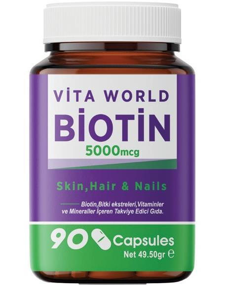 Vita World Biotin 90 Kapsül