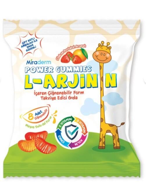 Miraderm Power Gummies L Arginin 64 Çiğnenebilir Jel