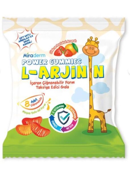 Miraderm Power Gummies L Arginin 64 Çiğnenebilir Jel