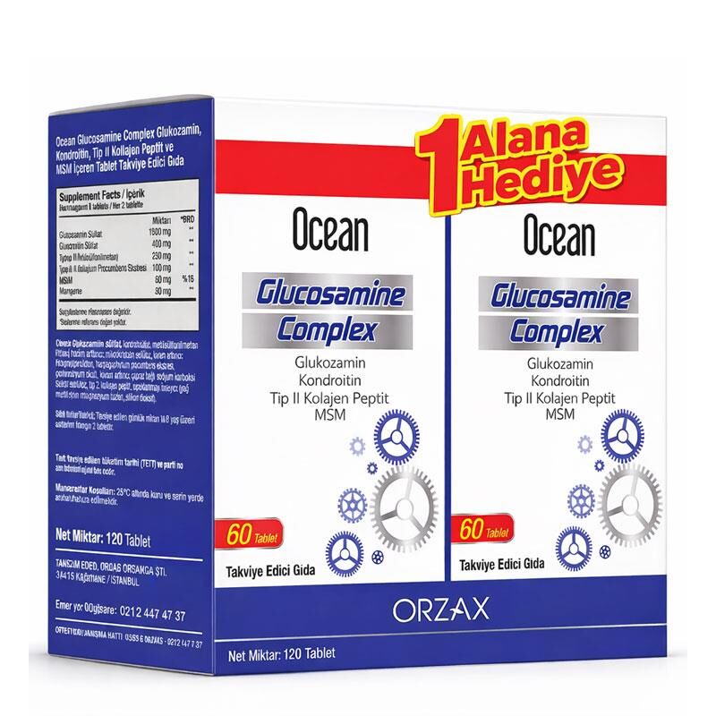 Orzax Ocean Glukozamin Kompleks 60 Tablet | 2 Adet  Avantajlı Paket