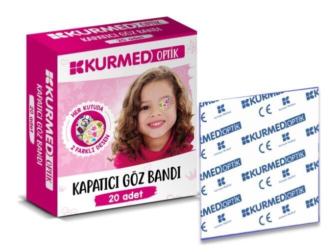 Kurmed Optik Kapatıcı Göz Bandı 20 Adet / Kız Çocuk