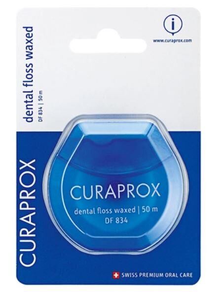 Curaprox DF 834 Diş İpi 50m | Mumlu Naneli