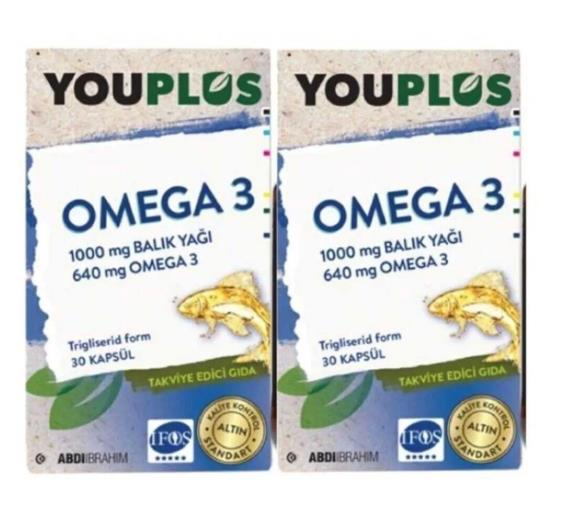 YouPlus Daily Omega-3 1000 mg 2x30 Kapsül