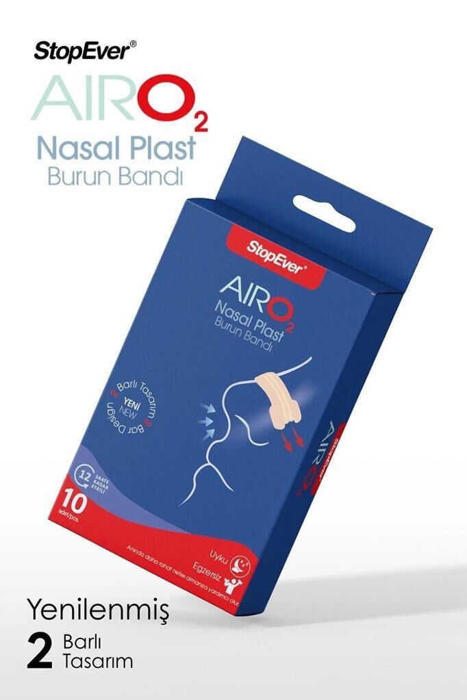 StopEver Air O2 Nasal Plast Burun Bandı 10'lu