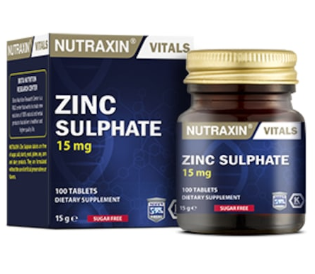 Nutraxin Zinc Sulphate 15mg 100 Tablet