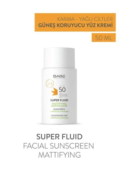 Babe Facial Sunscreen Mattifying Super Fluid Color SPF50 50ml