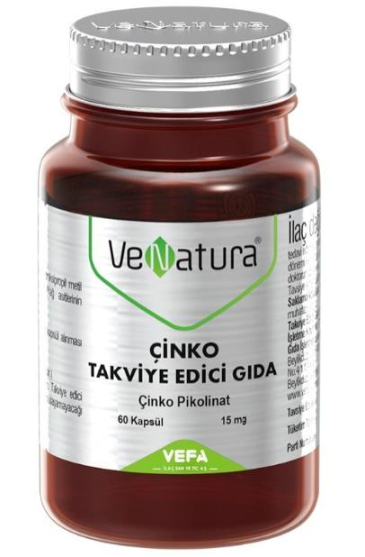 Venatura Çinko Pikolinat 15mg 60 Kapsül