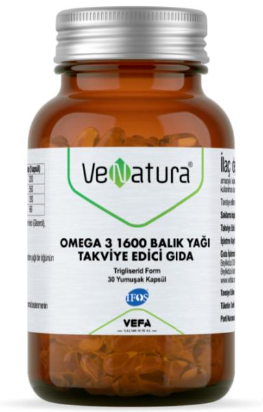 Venatura Omega-3 Balık Yağı 1600mg 30 Softjel