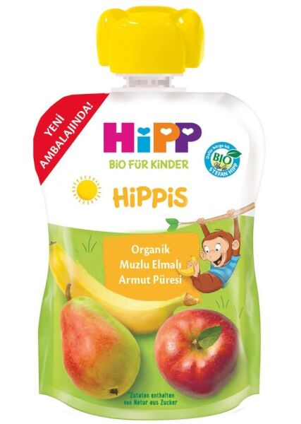 Hipp Organik Meyve Püresi 100g | Muzlu Elmalı Armut