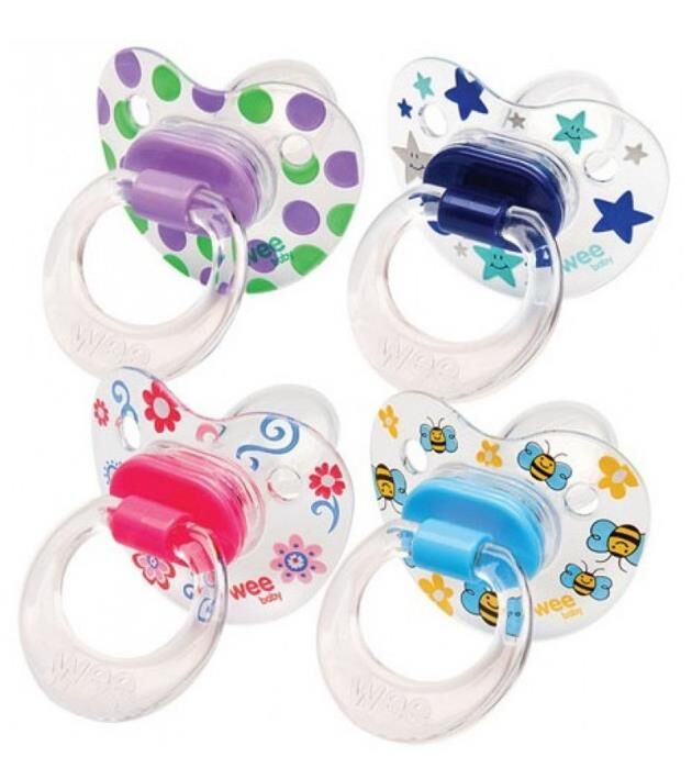 Wee Baby Şeffaf Desenli Damaklı Emzik No: 1 (Kod:837)