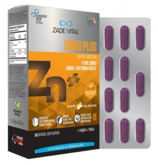 Zade Çinko Plus 30 Kapsül