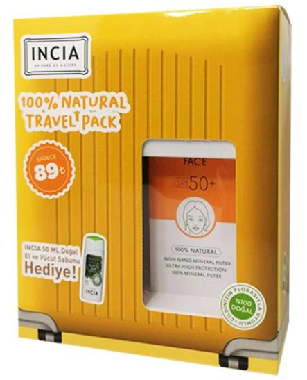 Incia Güneş Seti Yüz Kremi SPF50+ 50ml + Sıvı Sabun Hediyeli