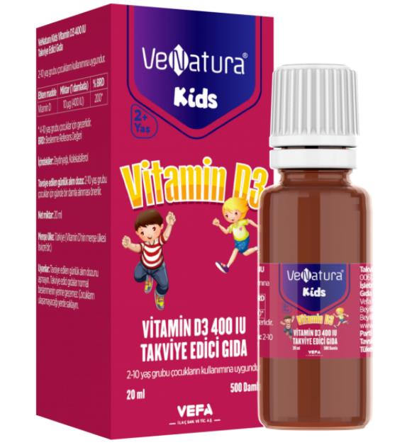Venatura Kids Vitamin D3 400IU Damla 20ml