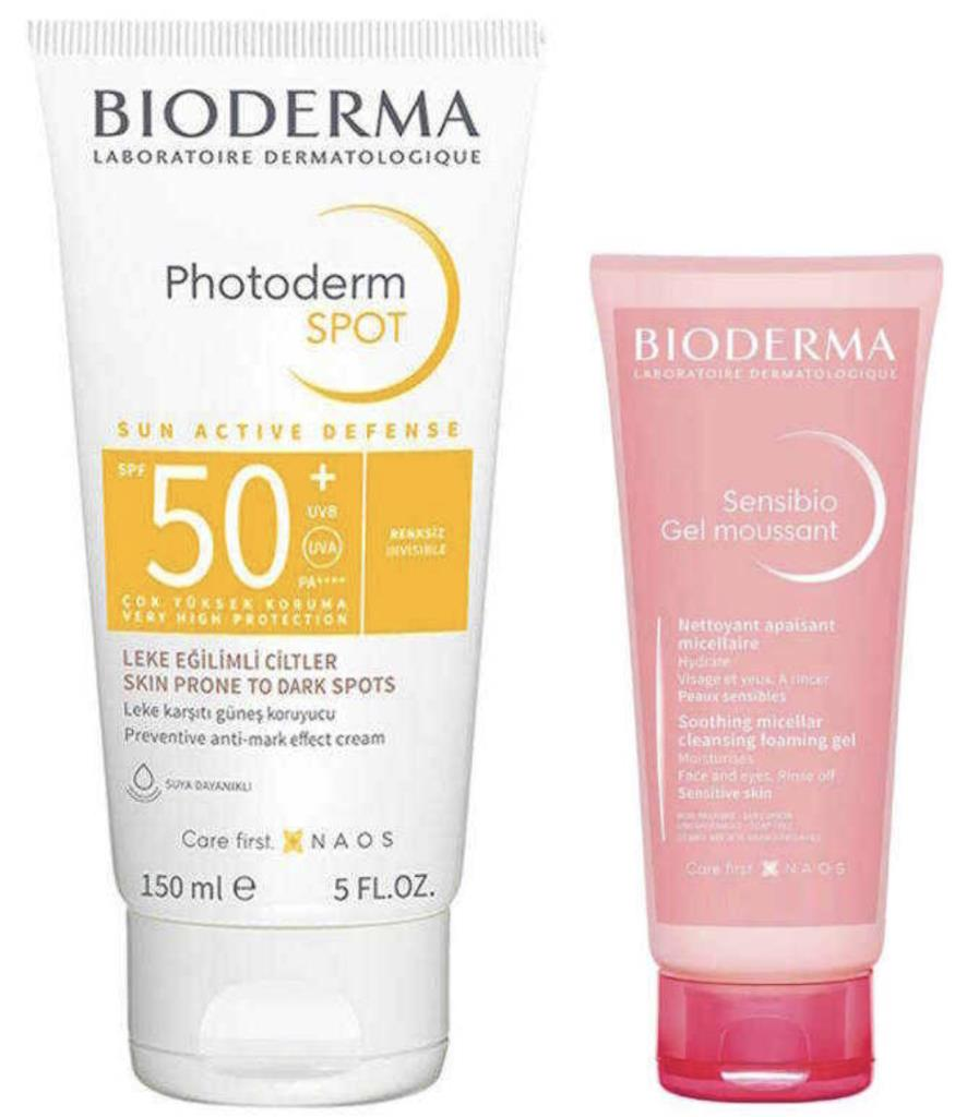 Bioderma Photoderm Spot SPF50+ 150ml ve Sensibio Foaming Gel 45mlucu
