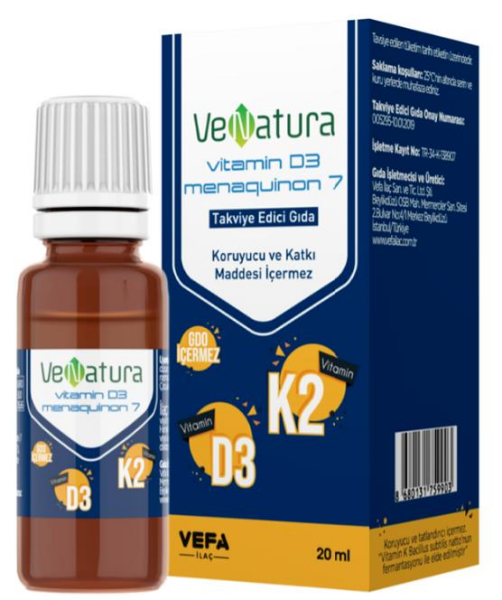 Venatura Vitamin D3 K2 (Menaquinon 7) Damla 20ml