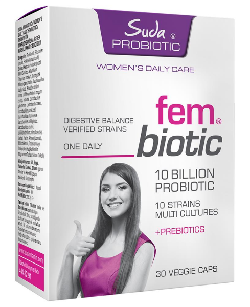 Suda Probiotic Fem Biotic Probiyotik Prebiyotik 30 Kapsül