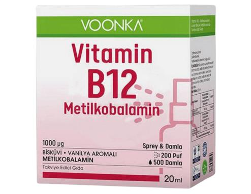 Voonka Vitamin B12 Metilkobalamin Sprey & Damla 20ml