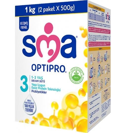SMA OptiPro 3 1000g | 1-3 Yaş Bebek Devam Sütü