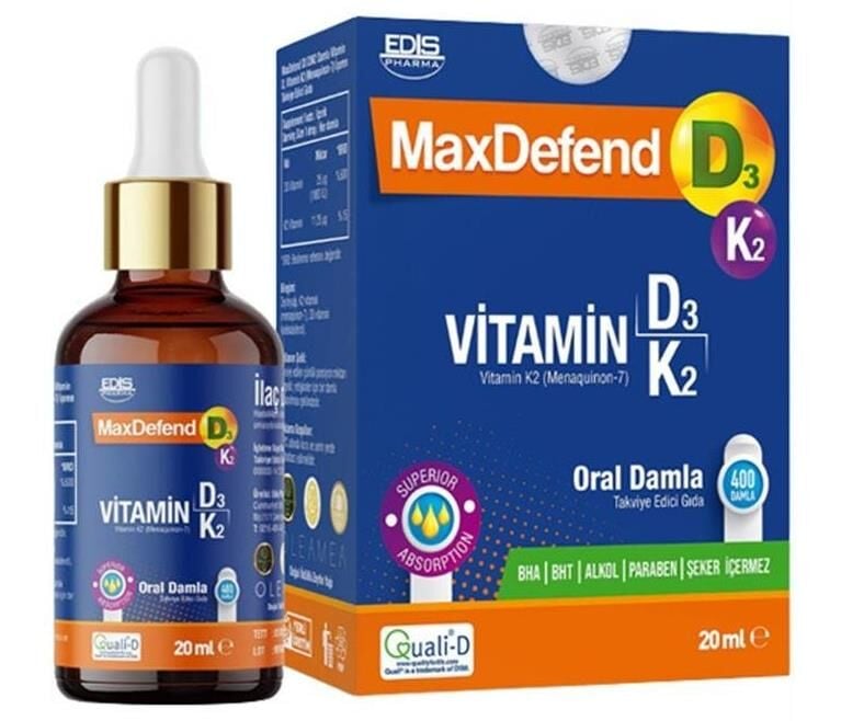 MaxDefend D3 K2 Oral Damla 20ml