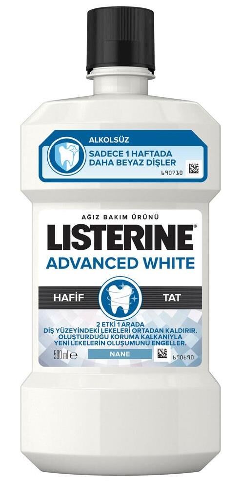 Listerine Advanced White Hafif Tat 500ml | Beyazlatıcı Ağız Gargara