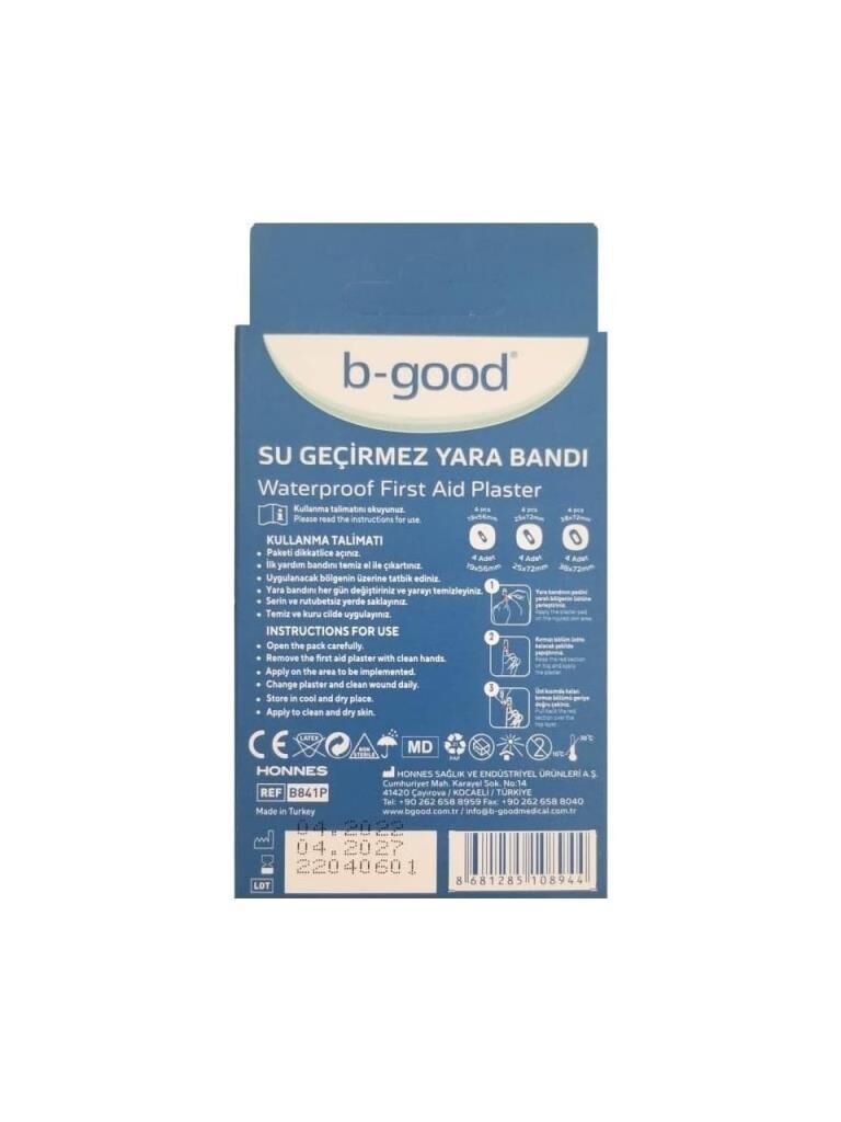 B-Good Su Geçirmez Yara Bandı 12 Adet