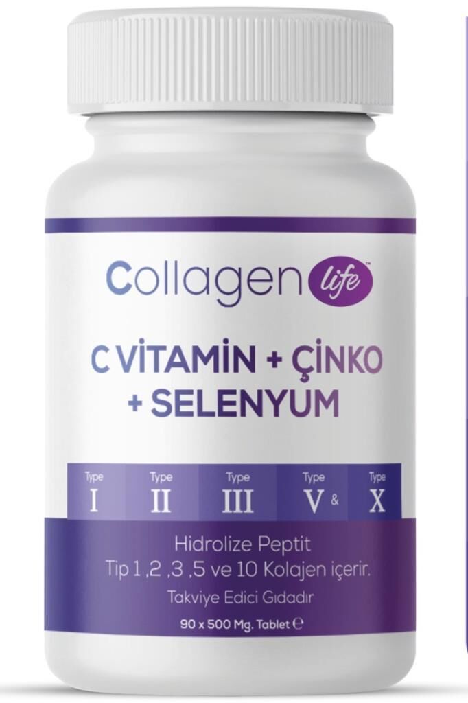 Collagen Life Pro 5 Tip Kolajen 500 mg 90 Tablet | Çinko Selenyum