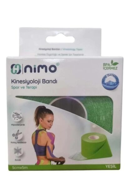 Nimo Kinesyoloji Bandı Yeşil 5cm x 5m