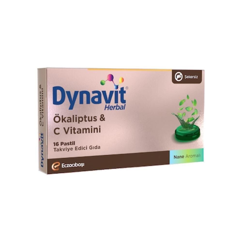 Dynavit Herbal Ökaliptus ve C Vitamini 16 Pastil | Nane Aromalı