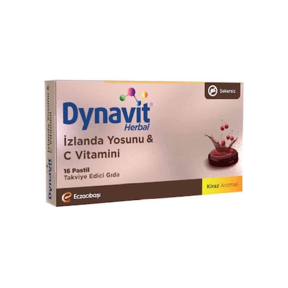 Dynavit Herbal İzlanda Yosunu ve C Vitamini 16 Pastil | Kiraz Aromalı