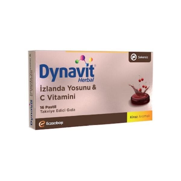 Dynavit Herbal İzlanda Yosunu ve C Vitamini 16 Pastil | Kiraz Aromalı