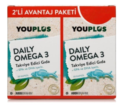 You Plus Daily Omega-3 30 Kapsül | 2 Adet Avantaj Paketi