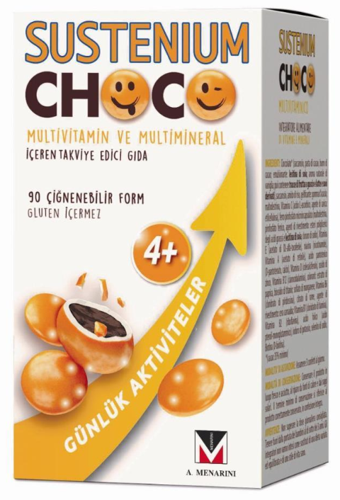 Menarini Sustenium Choco Multivitamin ve Multimineral Çiğneme Tableti 90 Tablet