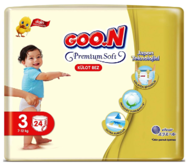 Goon Premium Soft Külot Bebek Bezi (3 Beden) 7-12 Kg | 24 Adet