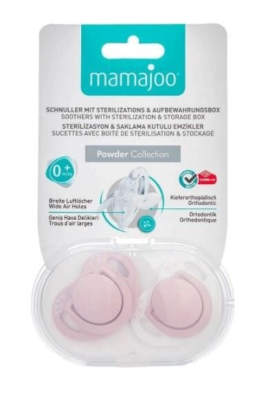 Mamajoo Yalancı Emzik 0 Ay+ Powder Pink Ortodontik | Desenli
