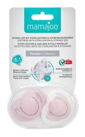 Mamajoo Yalancı Emzik 6 Ay+ Powder Pink Ortodontik 2 Adet