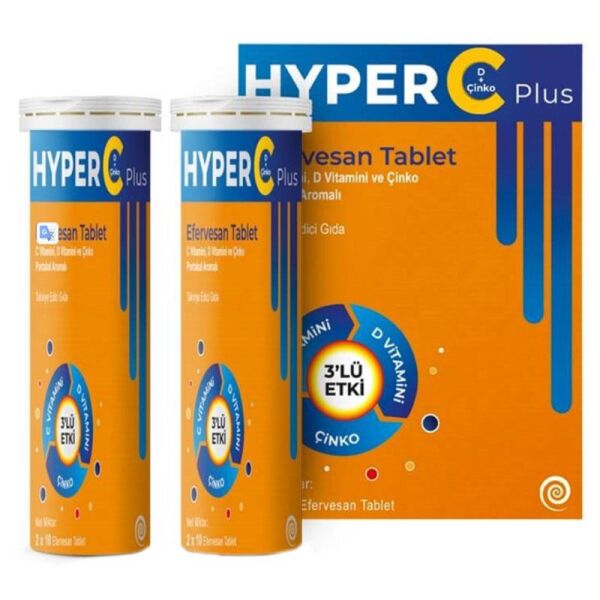 Hyper C Plus Vitamin Üçlü Etki Effervesan 20 Tablet