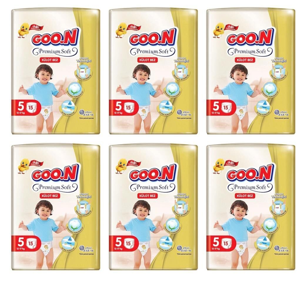 Goon Premium Soft Külot Bebek Bezi (5 Beden) 12-17 Kg | 15x6 Paket