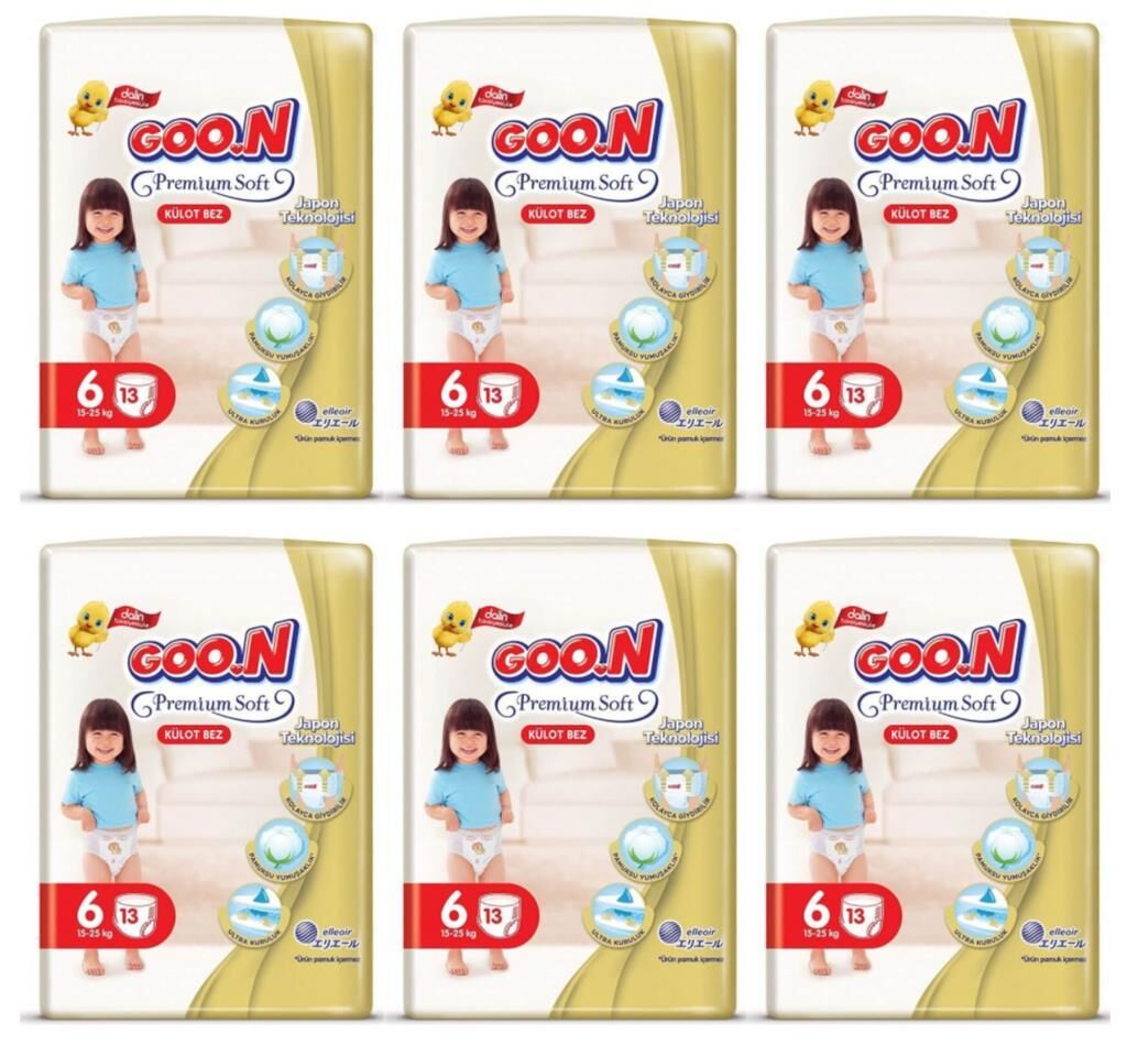 Goon Premium Soft Külot Bebek Bezi (6 Beden) 15-25 Kg | 13x6 Paket