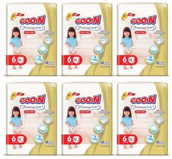 Goon Premium Soft Külot Bebek Bezi (6 Beden) 15-25 Kg | 13x6 Paket