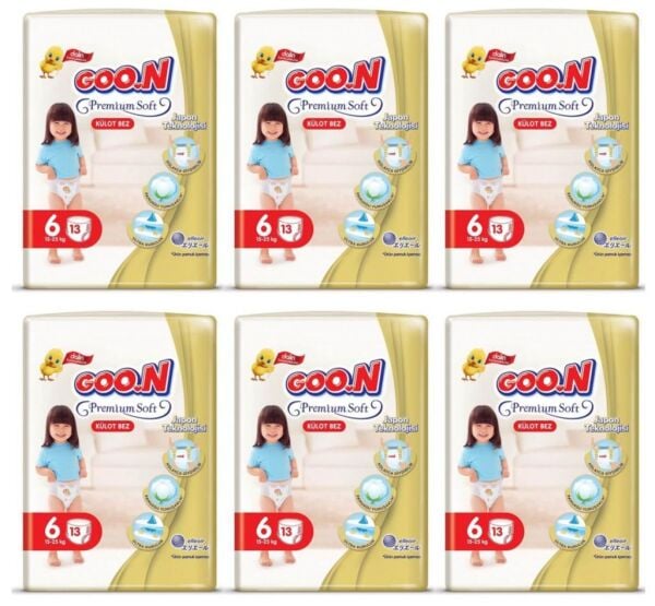 Goon Premium Soft Külot Bebek Bezi (6 Beden) 15-25 Kg | 13x6 Paket