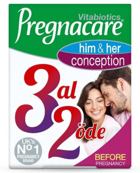 Vitabiotics Pregnacare Him & Her Conception 120 Tablet | 3 Al 2 Öde  Avantajlı Paket
