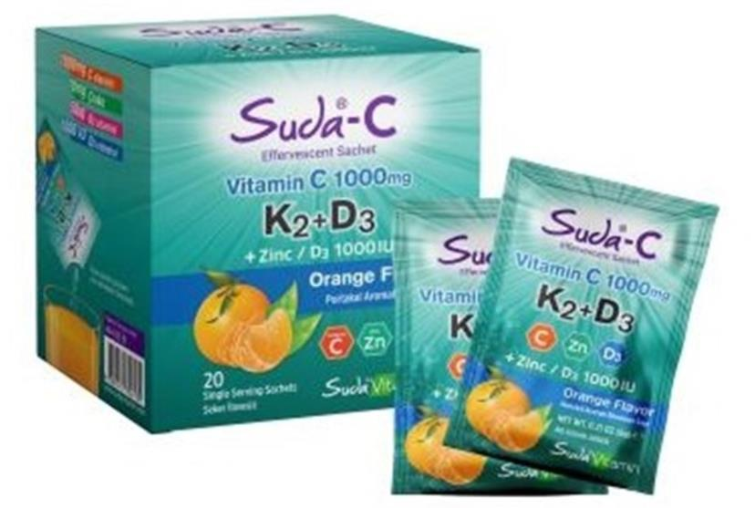 Suda Vitamin Suda-C Vitamin C K2+D3 20 Saşe | Portakal Aromalı