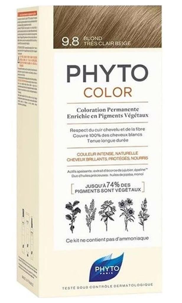 Phyto Phytocolor 9.8 Açık Sarı Bej (Very Light Beige Blonde) | Bitkisel Saç Boyası
