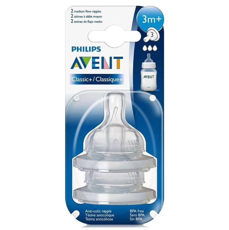 Philips Avent Biberon Emziği Klasik | 3 Ay+, 3 Delik, 2 Adet