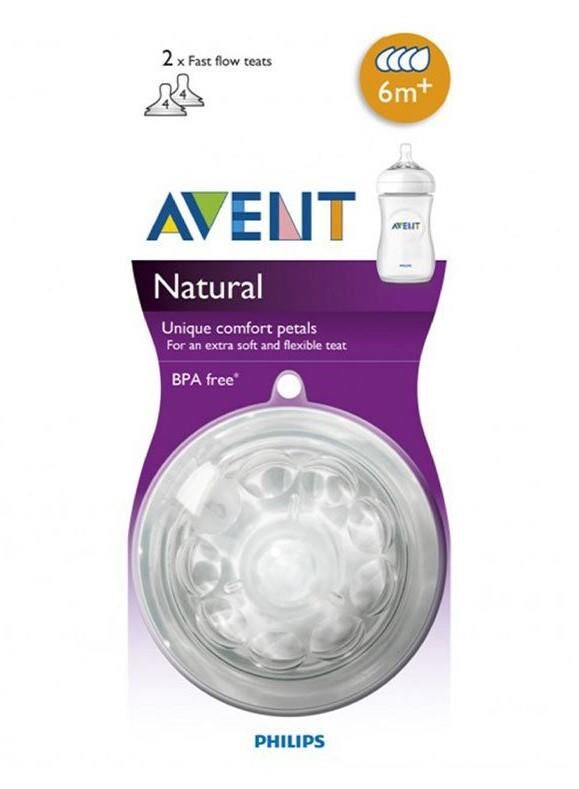 Philips Avent Biberon Emziği Natural | 6 Ay+, 4 Delik, 2 Adet